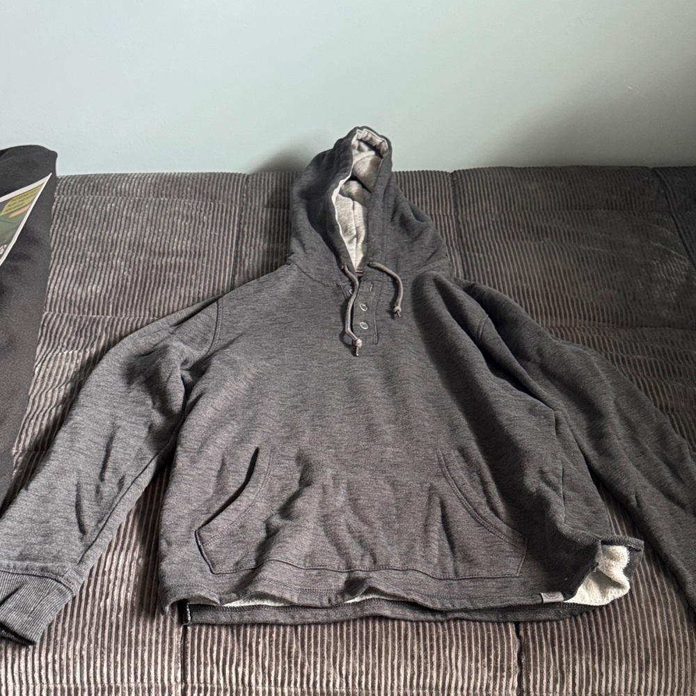 Flag and Anthem Charcoal Men's Henley Hoodie